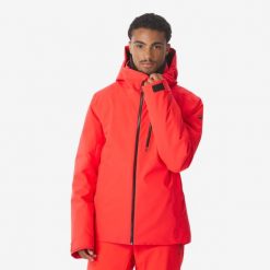 Kurtka narciarska i snowboardowa męska Quechua 500. Czarne kurtki męskie QUECHUA, l, bez wzorów, z materiału, z kapturem, narciarskie. Za 439.99 zł.