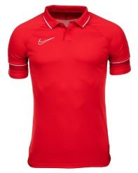 Koszulka Mężczyzna Nike Academy 21 czerwony. Białe t-shirty sportowe męskie Nike, m, z materiału, bez ramiączek, do piłki nożnej, dri-fit (nike). Za 116.10 zł.