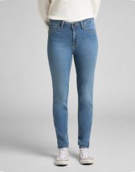 LEE SCARLETT HIGH DAMSKIE SPODNIE JEANSOWE MID BLUE L626EMXT 112145306. Niebieskie spodnie materiałowe damskie Lee, bez wzorów, z jeansu. Za 199.99 zł.