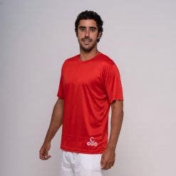 Koszulka VIBOR-A Kait dla dorosłych. Czerwone bluzki damskie VIBORA, bez wzorów, klasyczne, bez kołnierzyka, bez ramiączek. Za 162.99 zł.