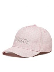 Guess Czapka z daszkiem J5RZ38 WO080 Różowy. Czerwone czapki dziecięce Guess, z aplikacjami, z bawełny. Za 89.99 zł.