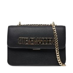 Torebka Steve Madden. Czarne torebki klasyczne damskie Steve Madden, bez wzorów, wizytowe, bez kołnierzyka, bez ramiączek. Za 379.99 zł.