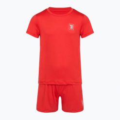Komplet piłkarski dziecięcy OneTeam Precision Set. Czerwone koszulki dziewczęce ONETEAM, m, bez wzorów, z elastanu, bez ramiączek. Za 69.99 zł.