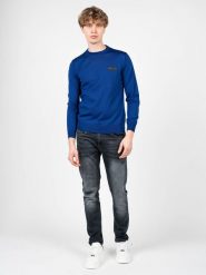 Plein Sport Sweter "Merino" | MPPS90181 | Mężczyzna | Niebieski. Niebieskie swetry męskie Plein Sport, m, bez wzorów, z wełny, bez kołnierzyka. W wyprzedaży za 449.00 zł.