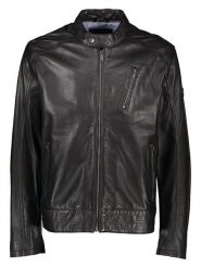 Bugatti Skórzana kurtka w kolorze czarnym rozmiar: 58. Czarne kurtki męskie Bugatti, bez wzorów, ze skóry, bez kaptura. Za 891.99 zł.