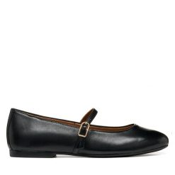 Baleriny Geox. Czarne baleriny damskie Geox, bez wzorów, bez obcasa. Za 449.99 zł.