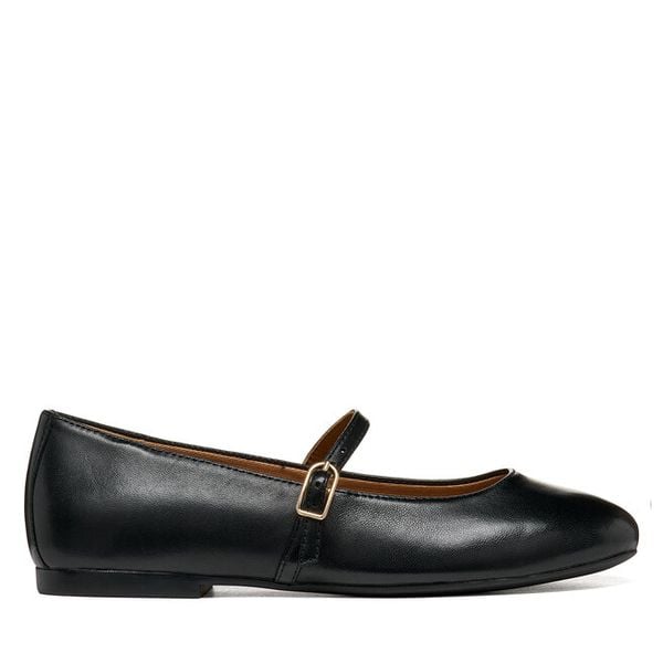 Baleriny Geox. Czarne baleriny damskie Geox, bez wzorów, bez obcasa. Za 449.99 zł.