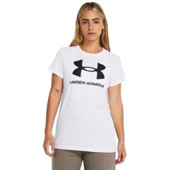 Koszulka damska Under Armour Live Sportstyle Graphic SSC. Czarne bluzki sportowe damskie Under Armour, xs, bez wzorów, bez ramiączek. Za 90.99 zł.