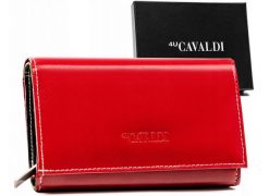 Portfel skórzany 4U Cavaldi RD-21-GCL czerwony. Czerwone portfele damskie 4U Cavaldi, bez wzorów, ze skóry. Za 65.99 zł.