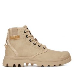 Trapery Palladium. Brązowe trapery damskie Palladium, bez obcasa. Za 319.99 zł.