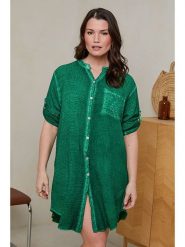 Curvy Lady Sukienka w kolorze zielonym rozmiar: 48/50. Zielone sukienki damskie Curvy Lady, na co dzień, bez wzorów, z bawełny, klasyczne, bez kołnierzyka, bez ramiączek, mini, proste. Za 87.61 zł.