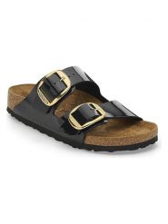 Birkenstock Klapki "Arizona Big Buckle" w kolorze czarnym rozmiar: 39. Czarne klapki damskie Birkenstock, bez wzorów, bez obcasa. Za 419.95 zł.