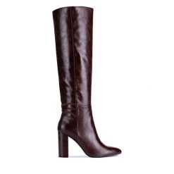 Kozaki MEXX. Brązowe kozaki damskie Mexx, bez obcasa, na słupku. Za 449.99 zł.
