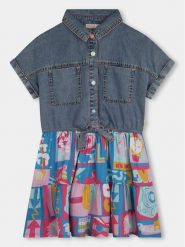 Billieblush Sukienka jeansowa U20181 Kolorowy Regular Fit. Sukienki dziewczęce Billieblush, bez wzorów, z jeansu, bez ramiączek. Za 269.99 zł.