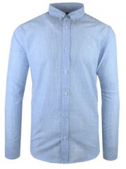 Wygodna Koszula Weekendowa z Lnu i Bawełny - Pako Jeans - Błękitna w Prążek. Niebieskie koszule męskie Pako Jeans, na lato, l, bez wzorów, z bawełny, bez kołnierzyka, bez ramiączek. Za 195.00 zł.