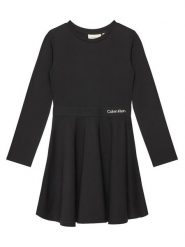 Calvin Klein Jeans Sukienka codzienna Logo Tape IG0IG02666 D Czarny Regular Fit. Czarne spodnie dziewczęce Calvin Klein Jeans, z jeansu. Za 219.99 zł.