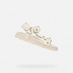 Sandały GEOX J SANDAL FOAMMENTERA Beżowy. Białe obuwie trekkingowe damskie Geox, bez wzorów, z syntetyku, bez obcasa. Za 254.99 zł.