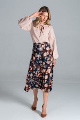 Trapezowa Spódnica z Florystycznym Wzorem - Wzór 126. Spódniczki damskie Figl, m, bez wzorów, z materiału, trapezowe. Za 249.00 zł.