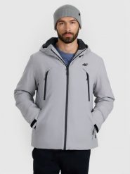 4F Kurtka przejściowa membrana 10000 męska - szara 3XL. Szare kurtki męskie 4f, na zimę, l, bez wzorów, z materiału, bez kaptura. Za 499.99 zł.