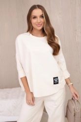 Komplet new punto bluza + spodnie jasny beżowy. Brązowe bluzy bez kaptura damskie KESI, l, z bawełny. Za 347.13 zł.
