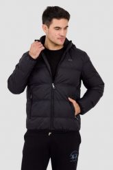 LA MARTINA MAN Czarna pikowana męska kurtka Outerwear Basic Nylon. Czarne kurtki męskie La Martina, l, bez wzorów, z nylonu, eleganckie, bez kaptura. W wyprzedaży za 699.99 zł.