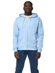 Bluza z kaptur na co dzień na siłownię. Niebieskie bluzy sportowe męskie LEONE 1947 APPAREL, bez wzorów, bez kołnierzyka, bez ramiączek. Za 168.36 zł.