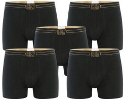 CR7 Cristiano Ronaldo Bokserki 5-pack – Czarny/Złoty, Rozmiar M. Czarne bokserki męskie CRUYFF, bez wzorów, z bawełny. Za 228.99 zł.
