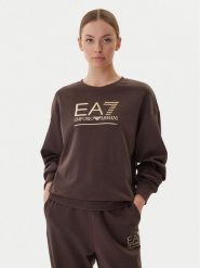 EA7 Emporio Armani Bluza 7W000416 AF12473 U6063 Brązowy Relaxed Fit. Brązowe bluzy bez kaptura damskie EA7 Emporio Armani, m, z bawełny. Za 399.99 zł.