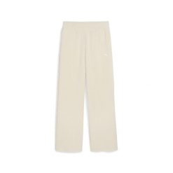 Damskie spodnie Essentials Elevated Velour Rib z prostymi nogawkami PUMA. Białe spodnie materiałowe damskie Puma, bez wzorów, sportowe. Za 199.00 zł.