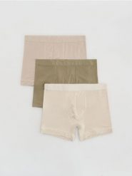 3 pack bokserek Long z wiskozy - beżowy. Brązowe bokserki męskie Reserved, bez wzorów, z wiskozy. Za 79.99 zł.