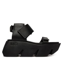 Sandały United Nude. Czarne sandały damskie United Nude, bez wzorów, bez obcasa, na koturnie. Za 1,159.00 zł.