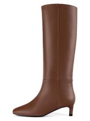 Loft37 Skórzane kozaki w kolorze jasnobrązowym rozmiar: 35. Brązowe kozaki damskie loft37, bez obcasa, na szpilce. Za 717.99 zł.