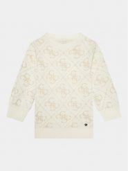 Guess Sukienka dzianinowa K3BK28 Z39N0 Écru Relaxed Fit. Sukienki dziewczęce Guess, z aplikacjami, z dzianiny, bez ramiączek. Za 319.99 zł.