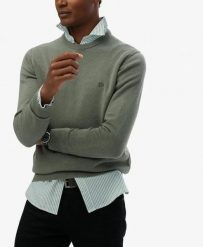 Superdry Sweter Essentials z bawełny organicznej – Lily Pad Green Marl. Zielone swetry klasyczne damskie Superdry., m, z bawełny, bez kołnierzyka. Za 250.40 zł.