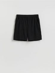 Szorty regular z lnem - czarny. Czarne szorty męskie Reserved, bez wzorów, z wiskozy. Za 119.99 zł.