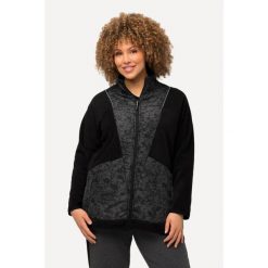 Damskie Kurtka polarowa kolorowe lamówki stójka 2-kierunkowy zamek błyskawiczny. Czarne kurtki damskie Ulla Popken, plus size, bez wzorów, z materiału, bez kaptura. Za 389.99 zł.