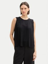 Tom Tailor Bluzka 1043223 Czarny Regular Fit. Czarne bluzki damskie Tom Tailor, bez wzorów, z syntetyku, bez ramiączek. Za 179.99 zł.