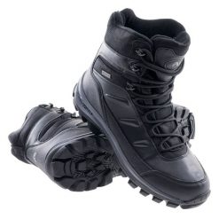 Buty Elbrus Spike Mid Wp 92800064161 czarne. Czarne buty sportowe na co dzień męskie z gumy, bez zapięcia. Za 396.74 zł.