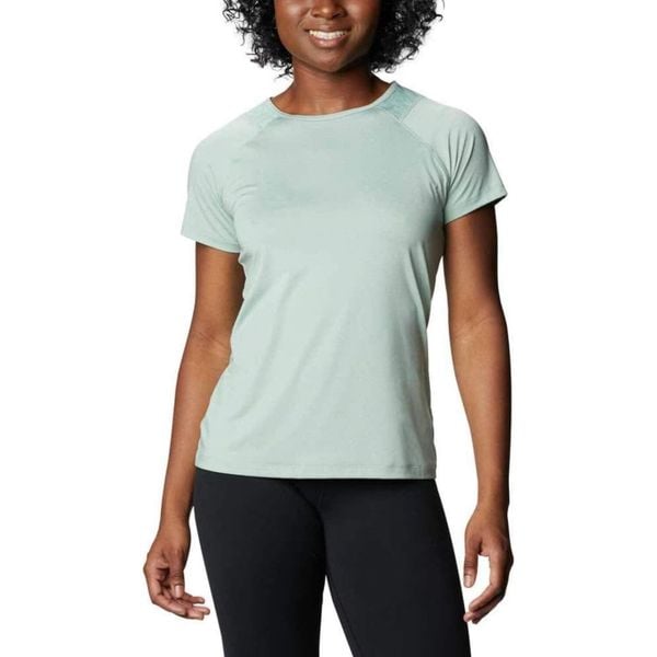 Koszulka trekkingowa damska Columbia Peak To Point™ II. Zielone bluzki sportowe damskie Columbia, bez wzorów, z elastanu, bez ramiączek. W wyprzedaży za 91.00 zł.