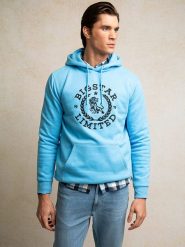 BIG STAR Bluza w kolorze błękitnym rozmiar: XL. Niebieskie bluzy z kapturem męskie Big Star, xl. Za 145.45 zł.