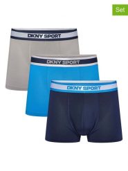 DKNY Bokserki (3 pary) w kolorze granatowo-niebiesko-szarym rozmiar: XL. Niebieskie bokserki męskie DKNY, bez wzorów. Za 65.85 zł.