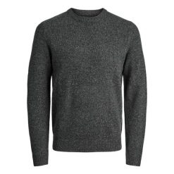 Sweter Jack & Jones Lambs czarny twist. Czarne swetry męskie Jack&Jones, bez wzorów, bez kołnierzyka. W wyprzedaży za 269.85 zł.