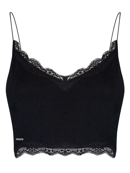Magic Bodyfashion Top w kolorze czarnym rozmiar: XXL. Czarne topy damskie Magic Bodyfashion, xxl, bez wzorów, z koronki, bez kołnierzyka. Za 62.61 zł.