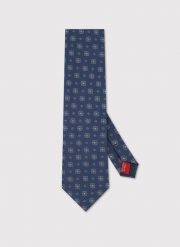 PAKO LORENTE - Jedwabny granatowy krawat we wzór. Niebieskie krawaty i muchy męskie Pako Lorente, bez wzorów, z jedwabiu. Za 149.99 zł.