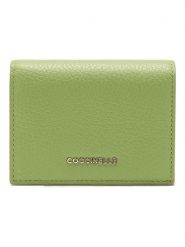 COCCINELLE Skórzany portfel w kolorze zielonym - 11 x 9 cm rozmiar: onesize. Zielone portfele damskie Coccinelle, bez wzorów, z materiału. Za 338.21 zł.