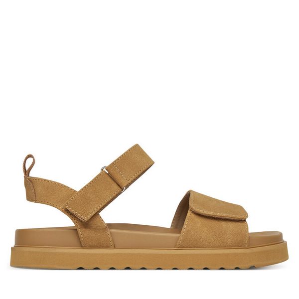 Sandały JENNY. Brązowe sandały damskie Jenny, bez wzorów, bez obcasa, na płaskiej podeszwie. Za 119.99 zł.