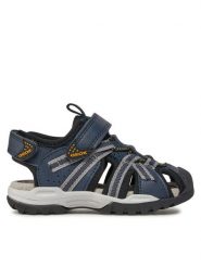 Geox Sandały J Borealis Boy J450RB 014ME C0661 M Granatowy. Niebieskie sandały chłopięce Geox, ze skóry, bez zapięcia. Za 199.99 zł.