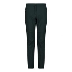 Damskie spodnie slim softshell CMP. Zielone spodnie materiałowe damskie CMP, bez wzorów, z softshellu, sportowe. Za 401.10 zł.