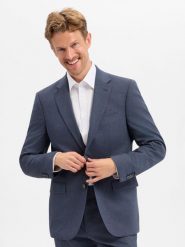BOSS marynarka z zestawu modułowego z domieszką wełny owczej Mężczyźni Regular Fit niebieski, 110. Niebieskie marynarki męskie Boss, bez wzorów, z wełny. Za 1,399.95 zł.