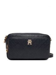 Tommy Hilfiger Torebka Th Icon Camera Bag Mono AW0AW18121 Granatowy. Niebieskie listonoszki damskie Tommy Hilfiger, bez wzorów, ze skóry, bez dodatków. Za 569.99 zł.